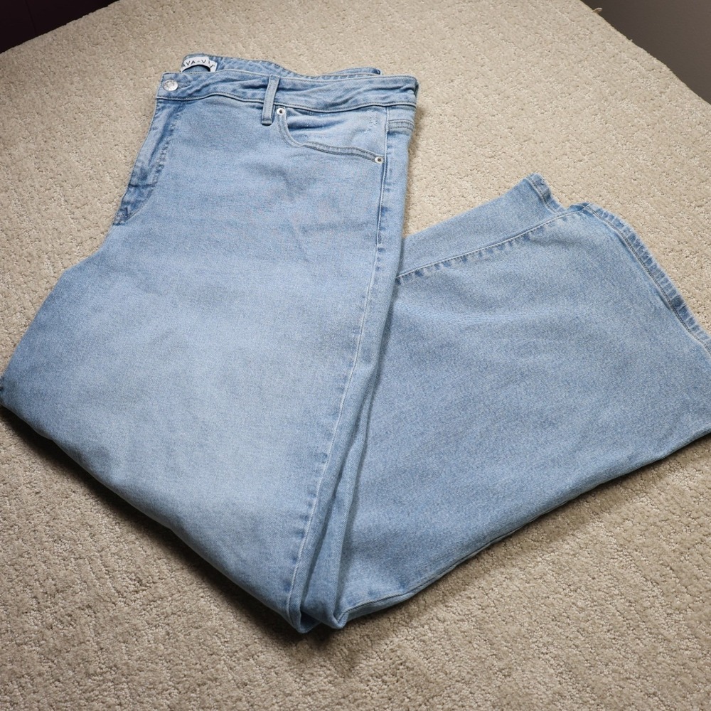 Ava & Viv Womens Size 24 High Rise Straight Leg Light Wash Denim Jeans BZ-032